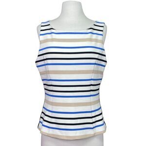 White House Black Market Striped Bodice Top Size 10 NEW